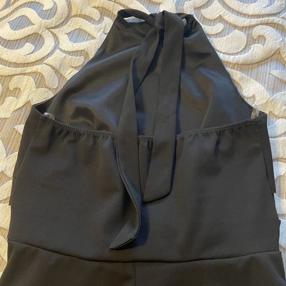 Brand New Bebe Women's Ruffle Halter Tie Neck Jumpsuit Pants Black Size 6 - Picture 7 of 7